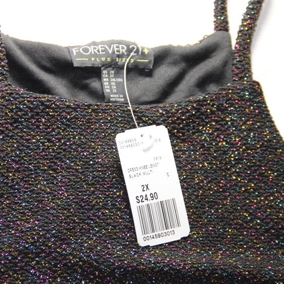 Forever 21 Plus Black w/ Multi-color accent. Sz 2X - Picture 6 of 8